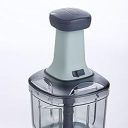 FIGMENT Manual Hand Press Push Chopper with 4 Blades for Effortless Chopping Vegetables&Fruits,1000 Ml-21