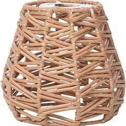 Imitation Rattan Woven Lamp Shade Unique Rustic for Living Room Home Style A-image-77