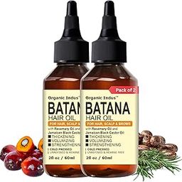 Organic Indus Batana Hair Oil | Blend of Batana, Rosemary & Jamaican Black Castor Oil for Scalp Nourishment, Hair Softness, Dry Scalp Care & Grooming for Men and Women | 60ml (Pack of 2)-image-50
