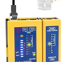 network cable tester,rj45 tester ethernet tester poe tester cat8 cat7 cat6 continuity tester cable tester network tester ethernet cable teste [QC Single side test RJ45 connector]Include battery-15