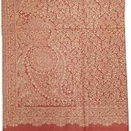 Women's Pashmina Wool Zari Work Shawl (vch17101, Peach, Free Size)-picture-3