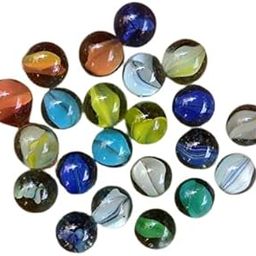 Patwari Arts Decorative Colourful Glass Marble Balls for Playing Games/Kanche for Kids/Children, Traditional Games Set of (100), Glass Marble Balls, Kanche.-31