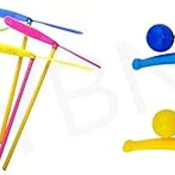YBN 4 Pc Dragonfly Propeller BambooCopter Outdoor Flying Toy with Blow Pipe Set of 2 with 4 Floating Ball Creative Magic Blowing Ball Toy Party Game for Kids & Adults (Multicolor)-12