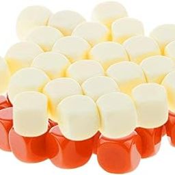 HEAVENGLOW 50 Pieces Opaque Blank Dice D6 for D&D RPG Party Games Orange + Beige | Accessories | Role Playing Games | Games-image-56