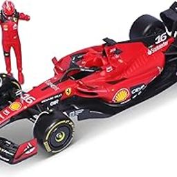 Bburago - 1/24 Scale Model Compatible with Ferrari SF23 F1# 16 Charles Leclerc 2023 with Pilot Figurine,Red-6