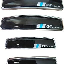 Laps of Luxury® Plastic Multicoloured Car Door Guard Sticker Metallic Black Racing-image-1
