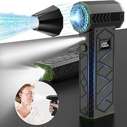 Clydek Electric Dust Blower 180,000 rpm, Rechargeable, Dual LED, 4-Speed, 10,000 mAh Battery for PC, Car Wash, Keyboard, Interior Cleaning, Emergency, etc. (Green)-29