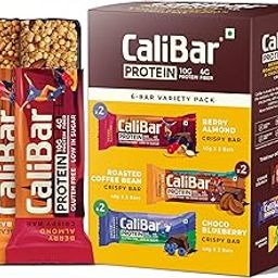 CaliBar 10g Protein Bar - Berry Almond + Roasted Coffee Bean + Choco BlueBerry Crispy Bar (Combo Pack of 6) Variety Pack , With Real Coffee, With Real Bits of Cranberry & Blackcurrant, Low In Sugar, Sweetened With Honey, Gluten-Free, 4g Fiber, No Preservatives, Delicious Taste & 100% Veg. | Guilt-Free snacking for High Protein diets, Sustained Energy, Fitness & Immunity (40g x 6 Bars)-image-28