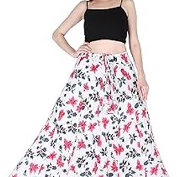 Pure Rayon Women Calf Length Solid Skirt Bottom Wear | Ethnic Short Length Full Flare Skirt for Girls-image-42