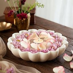 RITUALISTIC Marble Lehar Urli | Uruli for Flower Decoration | Marble Urli Bowl for Home Decoration | Kitchen Décor | Bowl for Decorations | Perfect for Festive Occasion | 23cm x 5cm-image-55
