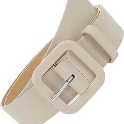 ™ Womens PU Leather Belt Trendy Adjustable Dress Belt for Skirts Jeans Sweater Beige | Belts | Womens Accessories-image-50
