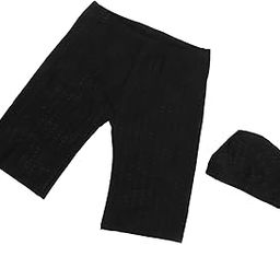 Black Swim Shorts, Good Elasticity Sweat Absorption Waist Drawstring Fine Workmanship Men Swimming Cap Breathable Double Layer Fabric for Water Sports (XL)-image-67