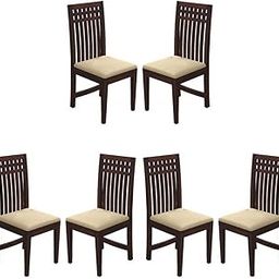 Handwoody Wooden Dining Chairs Only | Wooden Dining Chairs | Dining Room Furniture with Cushions | Dining Chair Set of 6 | Study Chair with Cushions for Dining Walnut, Self Assembly-3