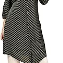 Striped Shirt Collar Tunic for Women-image-43