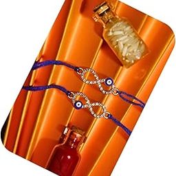 Evil Eye Rakhi for Brother (Set of 2) || Handcrafted Infinity Symbol Rakhi with Blue Nazar Bead || Designer Thread for Raksha Bandhan-image-8