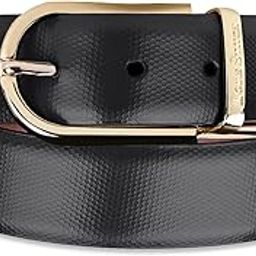 louis stitch Men's Reversible Italian Leather belt for men 1.25 inch (35mm) Waist Strap Black Brown Belt (BESN)-picture-36