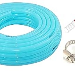 5 Meter 0.5 Inch PVC Blue Water Pipe| Lightweight, Durable & Flexible| Hose with Accessories Connector & Clamps| Watering Garden, Cleaning, Outdoor-Indoor Use (5 Meter)-image-49