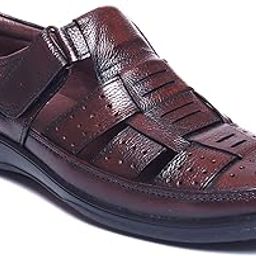 Genuine Tinted Leather Casual Sandal For Men ZA-2337 | Comfortable/Ventilated Sandal With Anti-Slip Technology, Flexible Sole And Memory Cushion Padded Insole-image-33