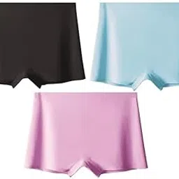 louryn koulyn Flomex® Women's Ice Silk Seamless Boyshort Panty, (Pack of 3 Panty)-picture-45