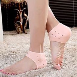 Hey Health Primevilla® Anti Heel Silicone Heel Anti Crack Vented Moisturizing Silicone Gel Heel Socks for Swelling, Pain Relief, Foot Care Ankle Support Pad (Skin Color) Heel Pad For Men & Women-image-41
