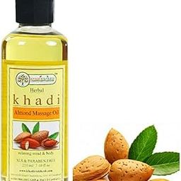 KHADI RISHIKESH Herbal Almond Massage Oil For Full Body Massage,Skin Lightening ,Brightening ,With Olive, Jojoba Oil|Remove Acne|Powerful Moisturizer- Stress Releif Oil,Relax Body & Mind,Pain Relaif-Women/Men-210Ml-image-3