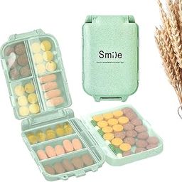 HANNEA® Pill Organizer Box, Folding Design Weekly Pill Case Organizer with 8 Compartments, Portable Travel Pill Box for Pocket Purse Medicine Vitamin Holder Container-image-67
