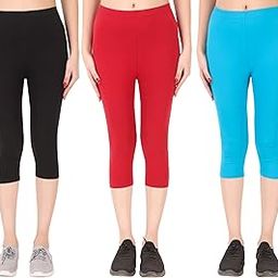 Women Cotton Lycra 3/4th Capri-image-39