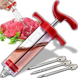 EARTHCONE Marinade Sauce Injector Syringe BBQ Grill Smoker Spice Syringe Anti-Break Meat Injector Kit for Home Hotel Restaurant Kitchen Cooking (1Pcs)-image-89