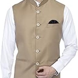 Men's Slim Fit Sleeveless Mandarin Collar Ethnic Bandhgala Waistcoat-image-26
