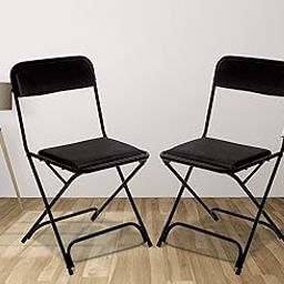 Metal Folding Cushioned Chair Combo With Comfortable Seat And Backrest Multipurpose Chair For Home, Study, Office, Dining Room, Outdoor (2 Chairs, Cushion)-77