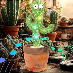 Chigy Wooh Dancing Cactus Talking Toy, Cactus Plush Toy, Wriggle & Singing Recording Repeat What You Say Funny Education Toys for Babies Children Playing, Home Decorate-image-5
