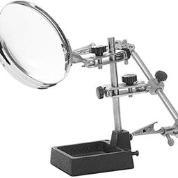 SHERCHPRY 1set Professional Glass with Lens Auxiliary Clip Magnifier for Soldering Crafting and Jewelry Inspection Three-Handed Tool with Dual Clips Black-image-17
