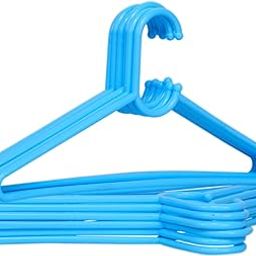 Tarun Hanger Sky Blue Plastic Hangers | Durable & Lightweight Polypropylene Clothes Hangers for Shirts, Tops, Dresses & Jackets | Non-Slip, Space-Saving Design | Pack of 12-image-54