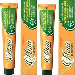 Teamex Noni Toothpaste With Aloe Vera, A Complete Ayurvedic Oral Care, Pure Herbal, Natural, No Chemicals - Protect Enamels, Strengthens Gums, Reduce Plaque, Pack of 2, 75g each-image-52