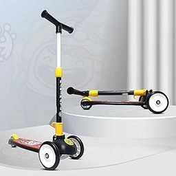 Kidsmate Leo Kick Scooter for Kids, 3 Adjustable Height Scooter, Foldable & Attractive PVC Wheels with Rare Brakes for Kids (Black)-image-17