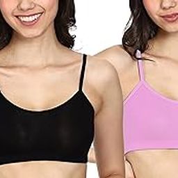 Womens Cotton Non-Wired Non-Padded Thinlace Everyday Sports Bra (Pack of 2)-image-9