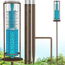 Suggant Rain Gauge Outdoor, Accurate Rain Gauges Outdoors, 7" Freeze Proof Thickened Transparent Plastic Rain Measure Gauge for Yard, Large Clear Numbers Detachable Rain Measuring Tool for Garden Lawn-28