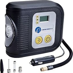TIREWELL TW-7001 12V Digital Tyre Inflator Auto Cutoff Portable Air Compressor with LED Light and 3 Different Nozzle (TW-7001)-1