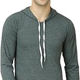 Cotton Blended Regular Fit Full Sleeve Hooded Neck T-Shirts for Men's-picture-28