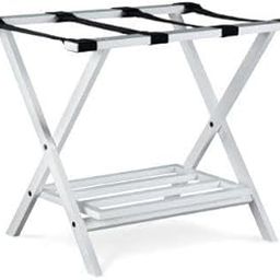 Wooden Luggage Rack with Shelf for Shoes, Accessories, Strong Bearing Sturdy Storage Free Space Wood Suitcase Rack Sheesham Wood Luggage Stand for Bedroom Hotel Guest Room with Solid Leg Quality A38-image-87