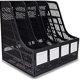 Praxon Magazine Paper Document Folder Tray Rack Storage | 4 Tier Plastic Magazine Frame for Home Office School-32