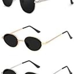 Unisex combo offer pack of 5 shades Unisex Fashion Sunglasses Set, 5 Pairs, Metal Frame, Black and Silver - Combo5-8915-image-16