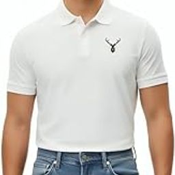 Classic White Embroidered Polo T-Shirt for Men-image-64