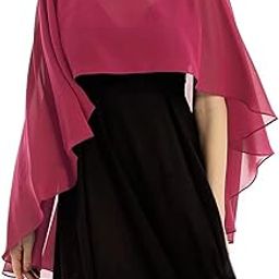 High Low Chiffon Cape DN- 505- Length - Front Short - 15 inches, Back long - 30 inches-image-88