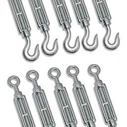 WeighTAJ Eye to hook Turnbuckle Mild Steel Galvanized - Wire Rope Turnbuckle Straining Screw Open Body Rigging Wire Rope Tension - All sizes (6mm, 10)-image-8