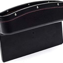 Automaze Car Seat Storage Pockets Box Pu Leather Seat Gap Filler Organiser For Car Interior & Keys, Cards, Phone Coins Etc (Black), Inside-22