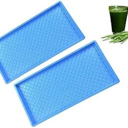 Liber Grow Wheatgrass Tray Blue | Microgreen Growing, Hydroponics & Seed Germination Trays | Thick, Reusable Seedling Starter for Greenhouse | Indoor & Outdoor Gardening (Set of 2pcs)-20