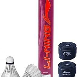 Li-Ning Champ Speed 76 Feather Shuttlecock with 2 Gp-20 (Black) Badminton Raquets Grip-image-50