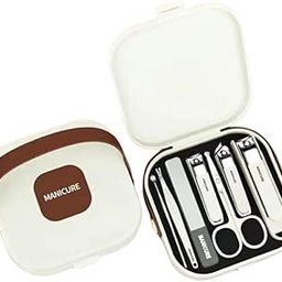 SACHUI® Nail Clippers Set 7-in-1 Grooming Kit | Stainless Steel Pedicure & Manicure Tools | Creamy white-image-3