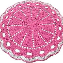 The Lovely Creations Crochet Beautiful Woolen Puja Thali Cover/Basket Cover/Thalposh D�cor Temple/Rumal Home D�cor (White - Rani - Green)-image-14
